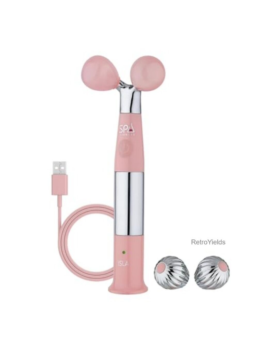 Ice Heat Contouring Facial Roller Rose Quartz Steel Glob